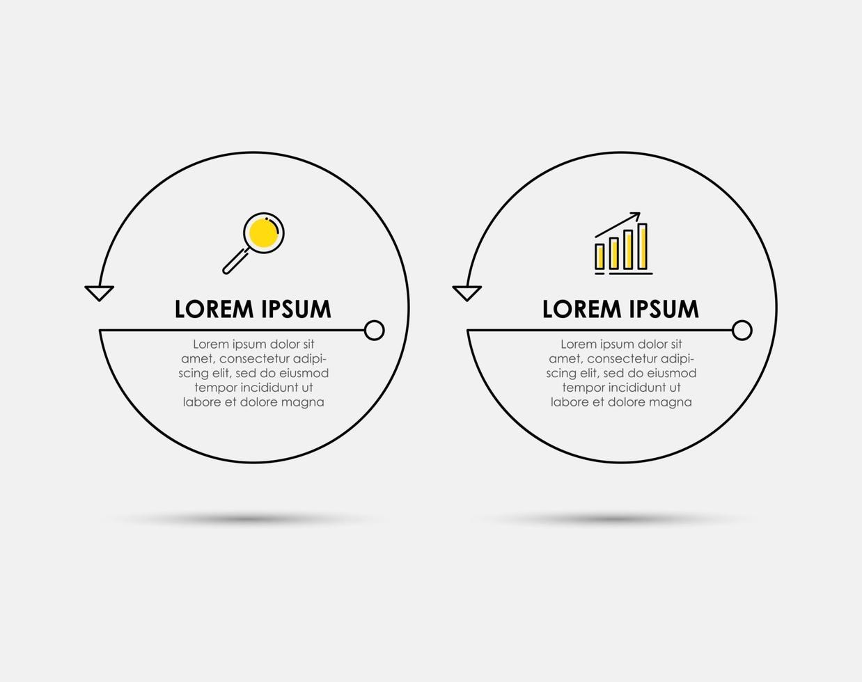 infographic design mall vektor med ikoner och 2 alternativ eller steg