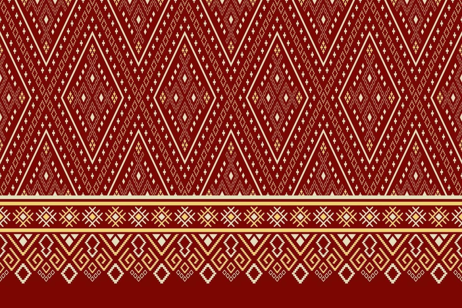 rot Kreuz Stich bunt geometrisch traditionell ethnisch Muster Ikat nahtlos Muster abstrakt Design zum Stoff drucken Stoff Kleid Teppich Vorhänge und Sarong aztekisch afrikanisch indisch indonesisch vektor