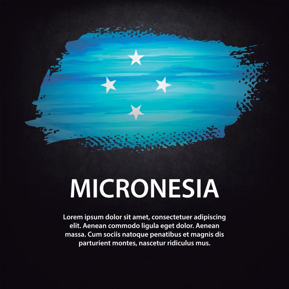 Mikronesien Flaggenpinsel vektor