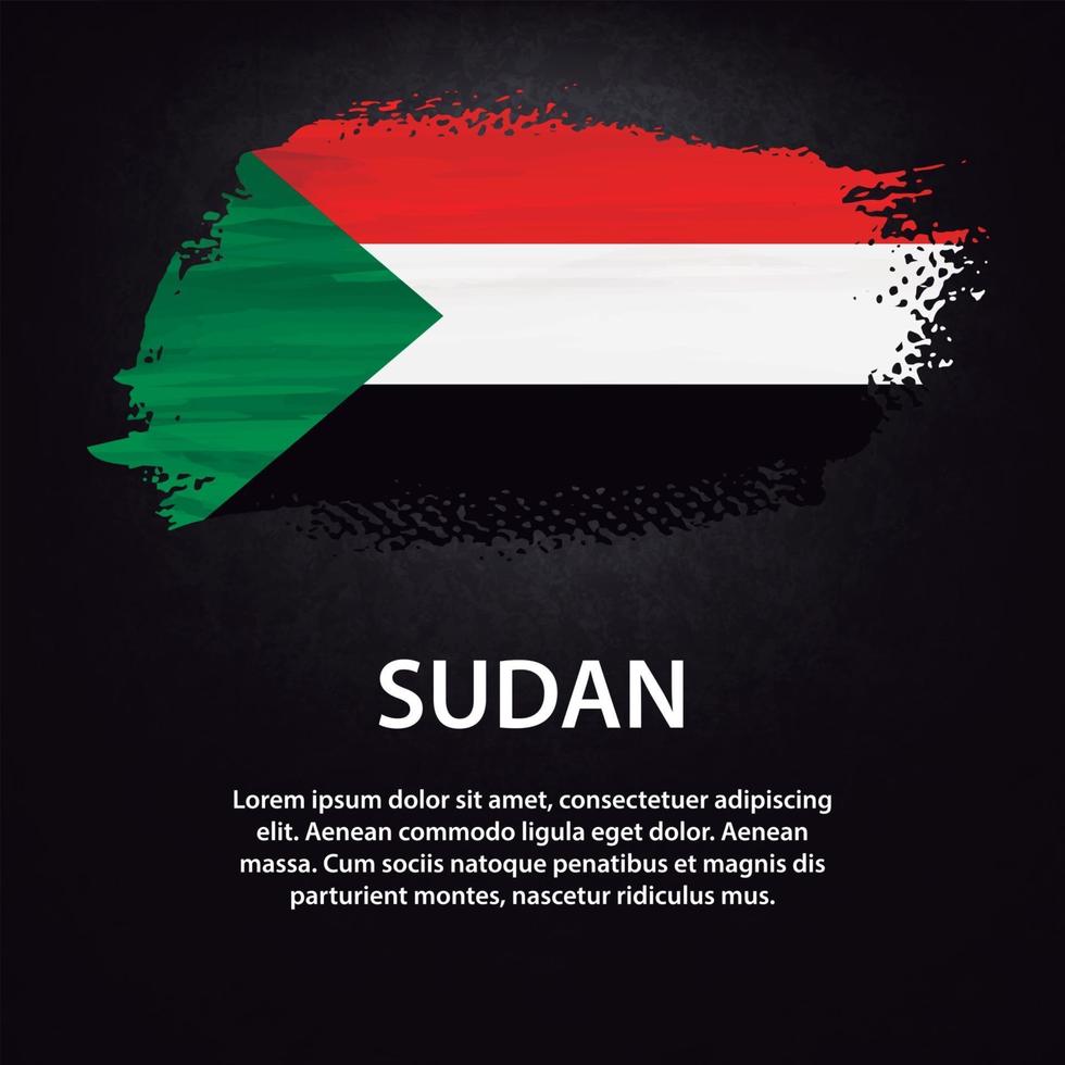 sudan flagga borste vektor