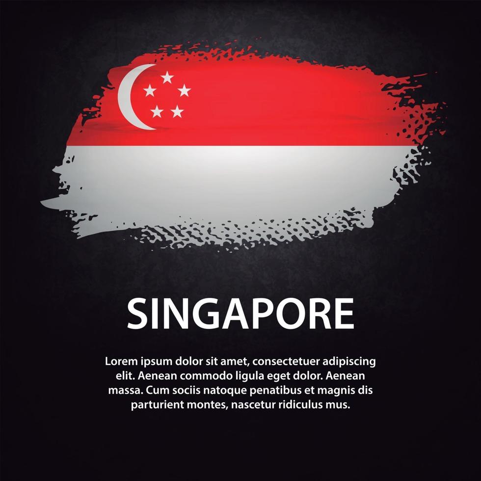 Singapur Flaggenpinsel vektor