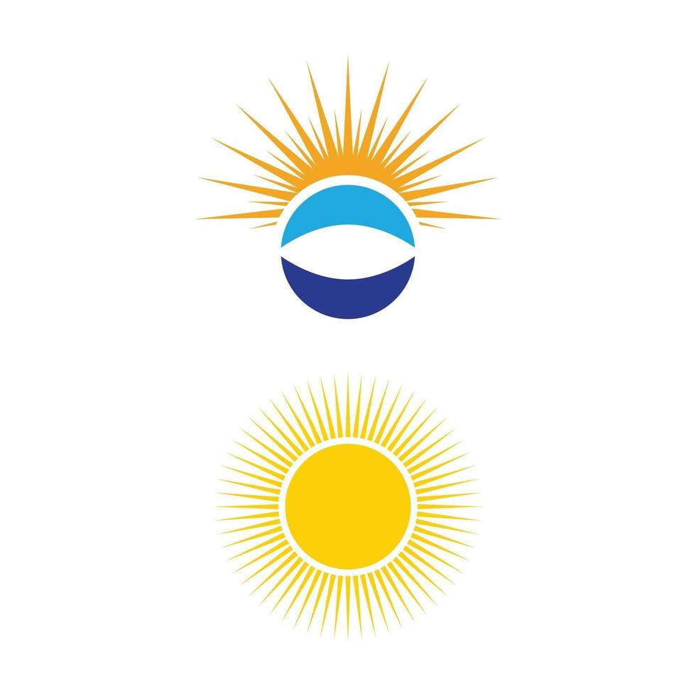 Sonnenvektorillustrationsikonenlogoschablonenentwurf vektor