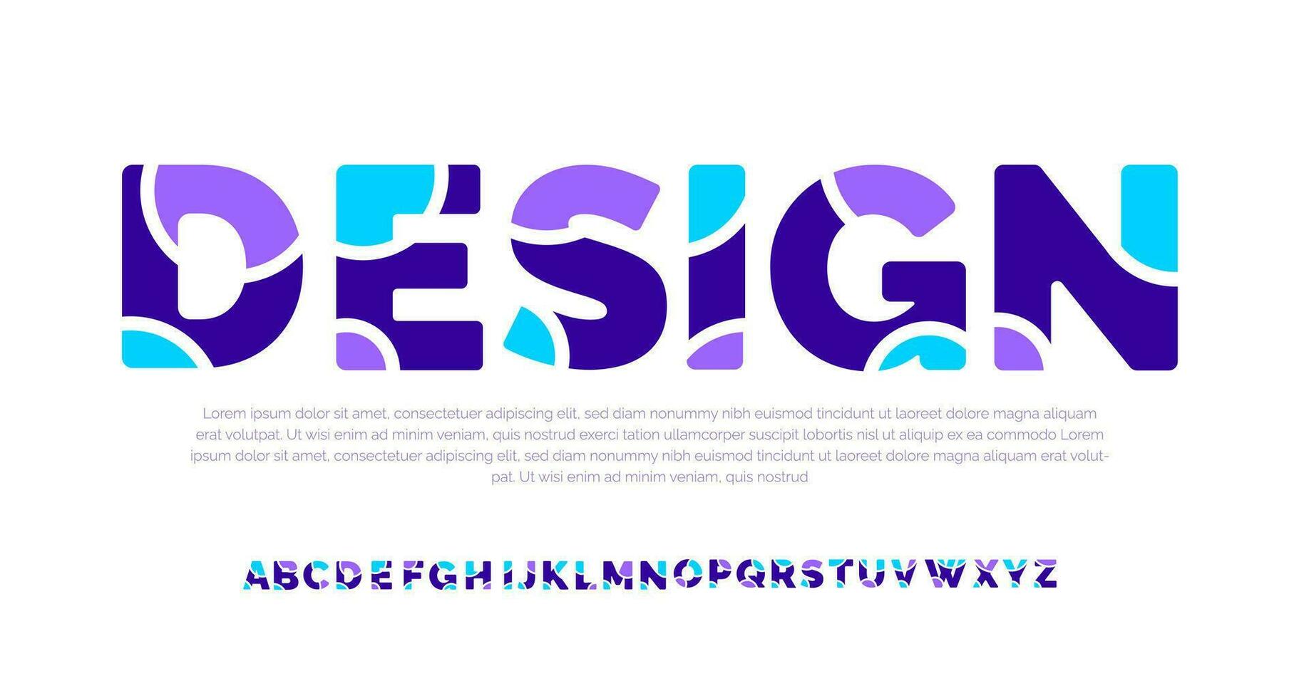 modern kreativ minimal abstrakt digital färgrik alfabet font design mall uppsättning. minimal modern teknologi typografi, kreativ urban sport mode trogen font design. vektor illustration