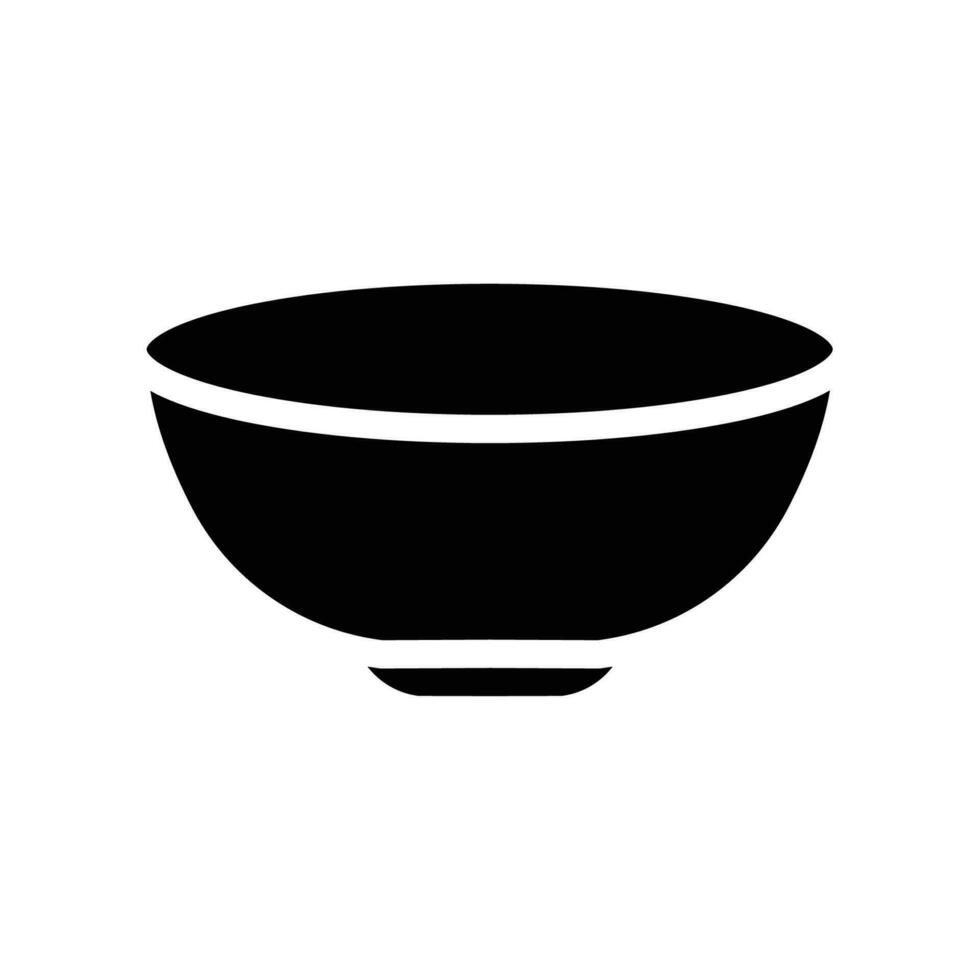 leeren runden Schüssel zum Küche Utensil können Sein verwenden zum asiatisch Essen Stil Symbol. Suppe Element im modisch solide Stil. Restaurant Chinesisch Ausrüstung unterzeichnen. Vektor Illustration. Design auf Weiß Hintergrund. eps10