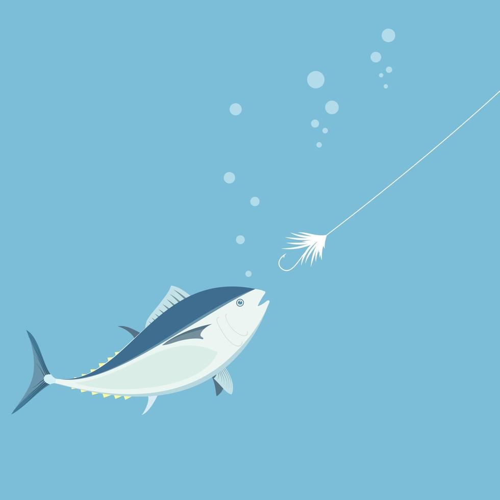blåfenad tonfisk. vektor illustration