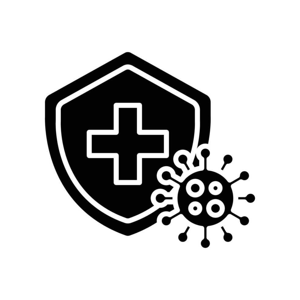 immun von Grippe Keim Symbol. Virus Schutz, Hygiene Schild, bakteriell Verhütung. halt Bakterien und Viren Coronavirus Verbot unterzeichnen. solide Vektor Illustration Design auf Weiß Hintergrund. eps10