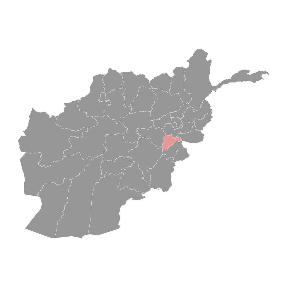 logar provins Karta, administrativ division av afghanistan. vektor