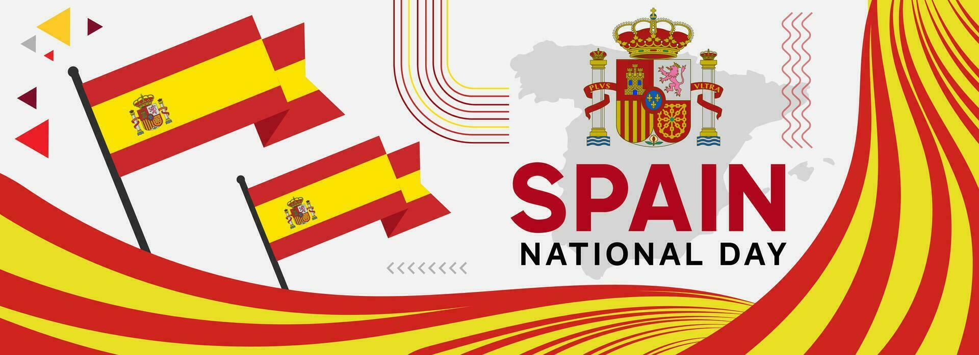 Karta av Spanien med abstrakt retro modern geometrisk tema espana nationell dag vektor