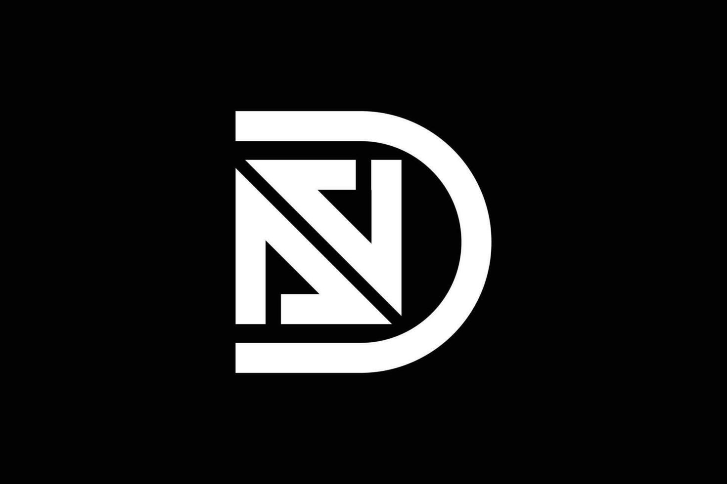 brev n d s trendig vektor logotyp design