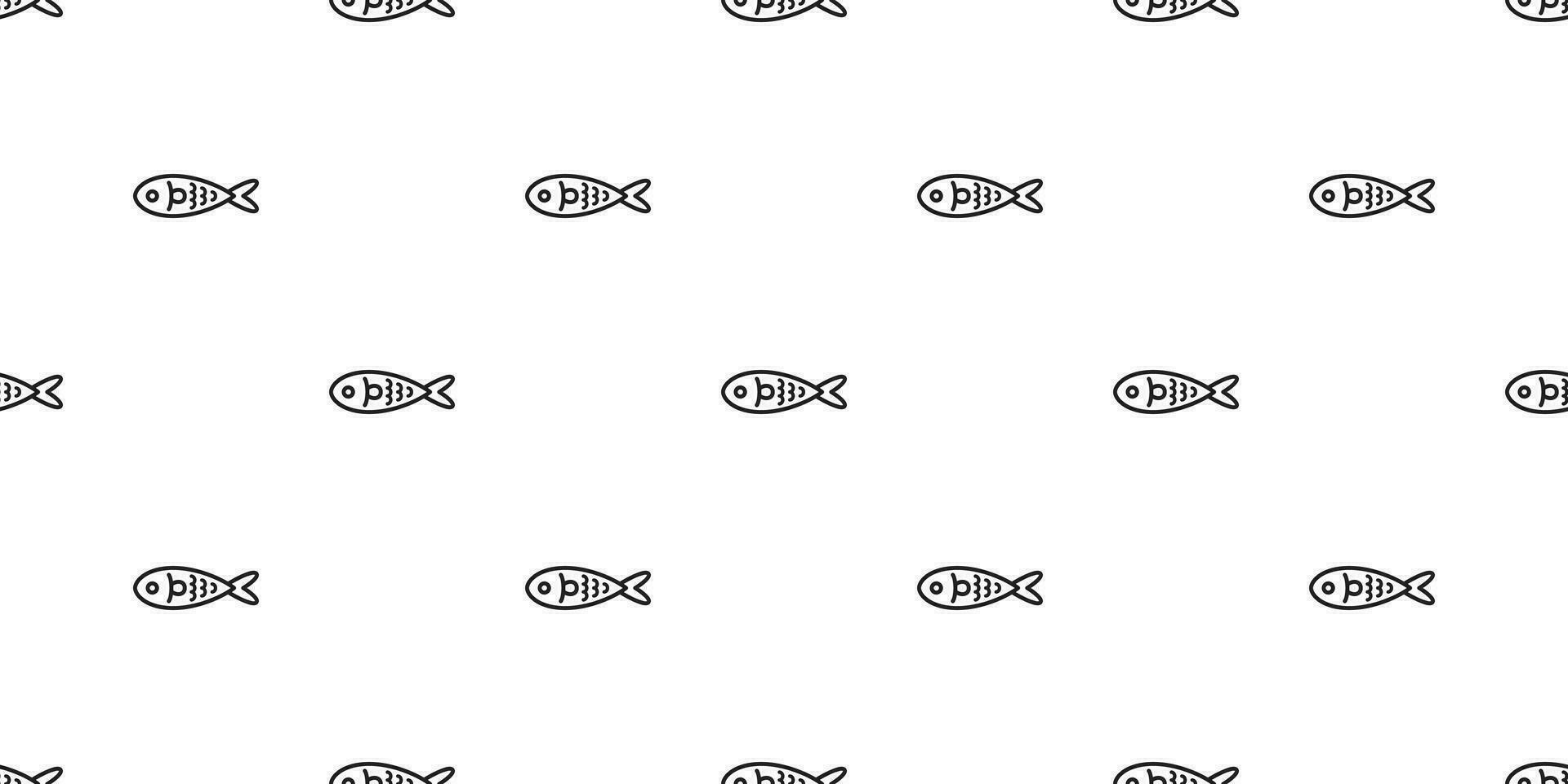 Fisch nahtlos Muster Vektor Lachs Thunfisch Schal isoliert Hai Delfin Wal Ozean Meer Karikatur wiederholen Hintergrund Gekritzel Illustration Fliese Hintergrund