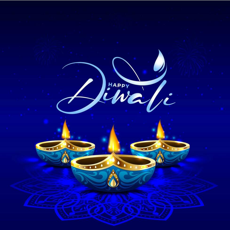 glücklich Diwali schön Kalligraphie Vektor Design