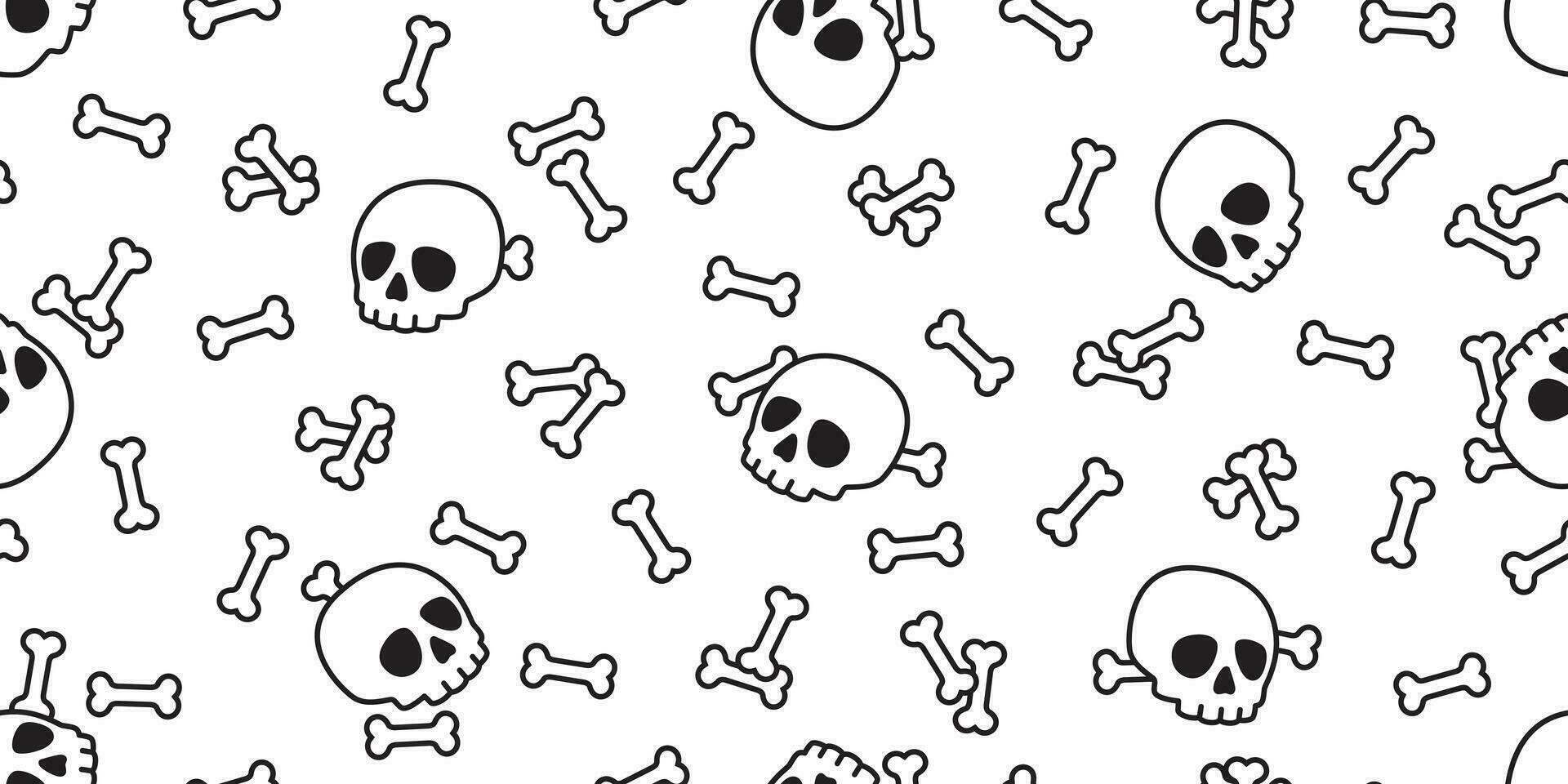 skalle halloween sömlös mönster vektor ben pirat symbol spöke scarf isolerat upprepa tapet bricka bakgrund tecknad serie klotter illustration design