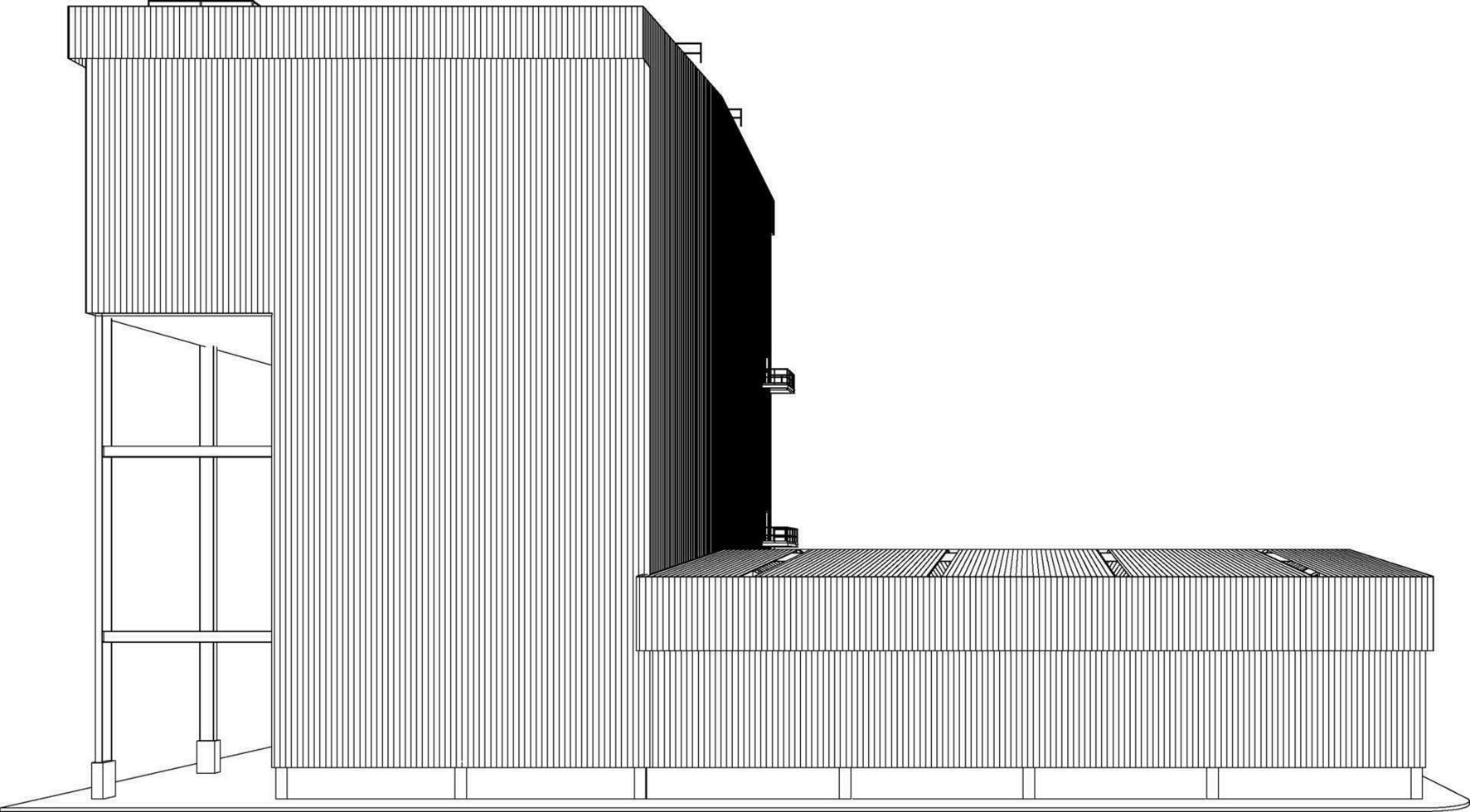 3d Illustration von industriell Gebäude vektor