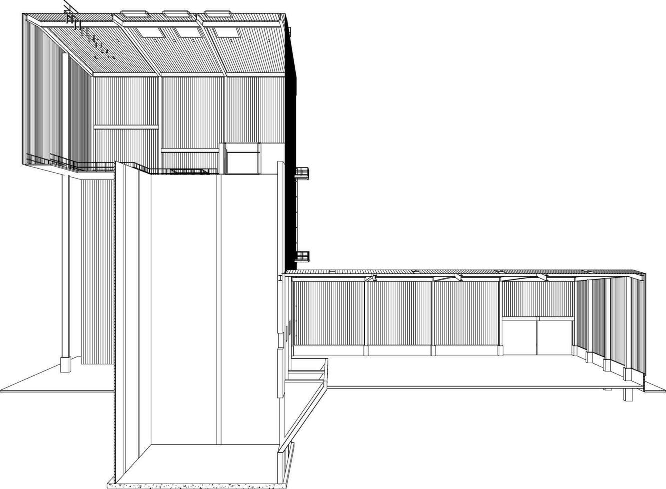 3d Illustration von industriell Gebäude vektor