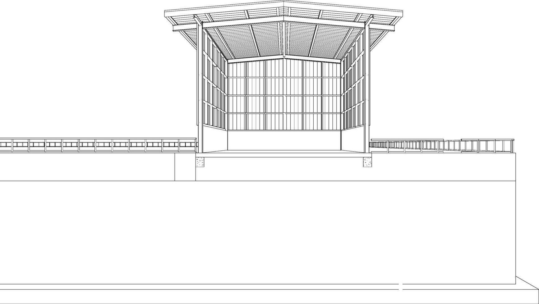 3d Illustration von industriell Gebäude vektor