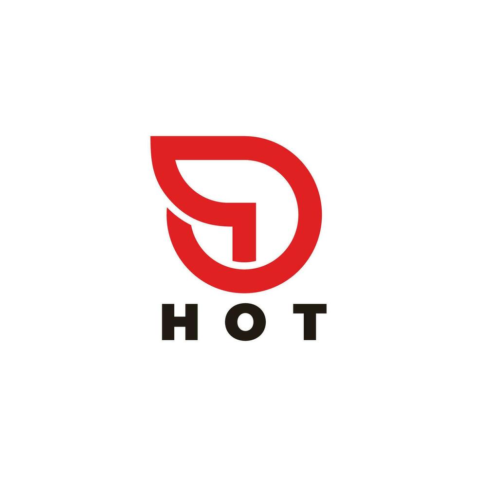 Brief d rot heiß Flamme einfach geometrisch Logo Vektor