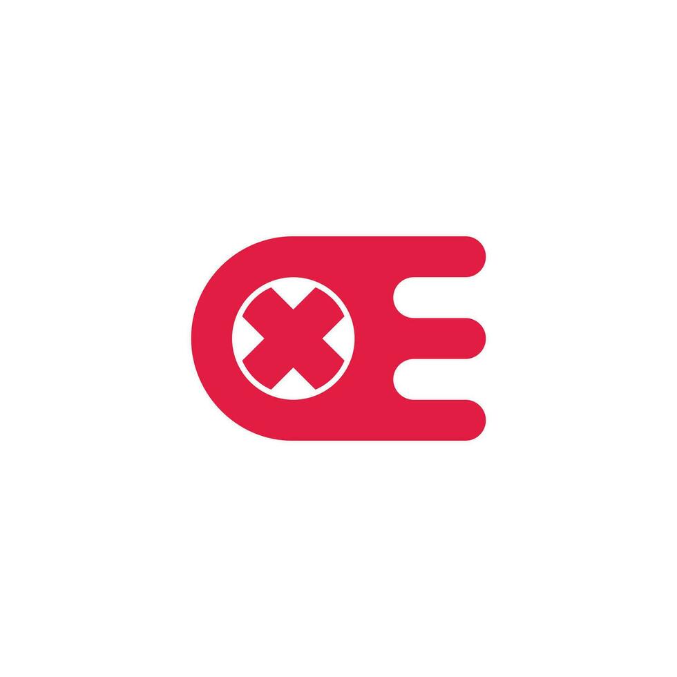 Brief Ex einfach geometrisch Logo Vektor