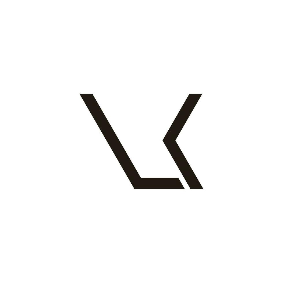 Brief lk einfach geometrisch Pfeil Bewegung Logo Vektor