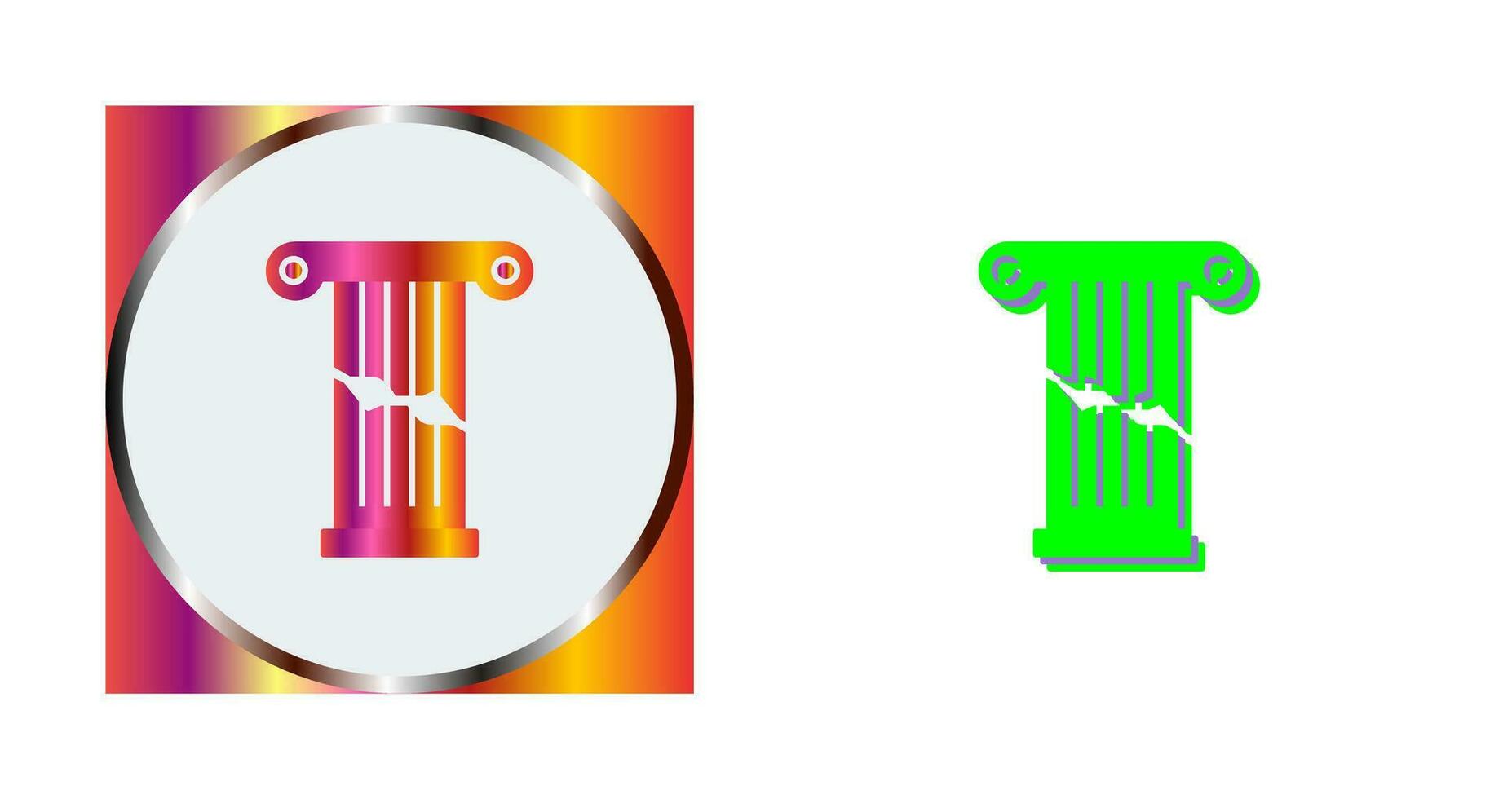 Symbol für gebrochenen Säulenvektor vektor