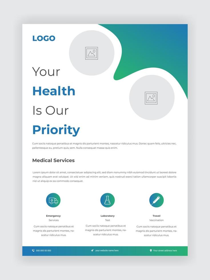 medizinisches Flyer-Design für Ihre Werbung, Vorlage für das Gesundheitswesen vektor