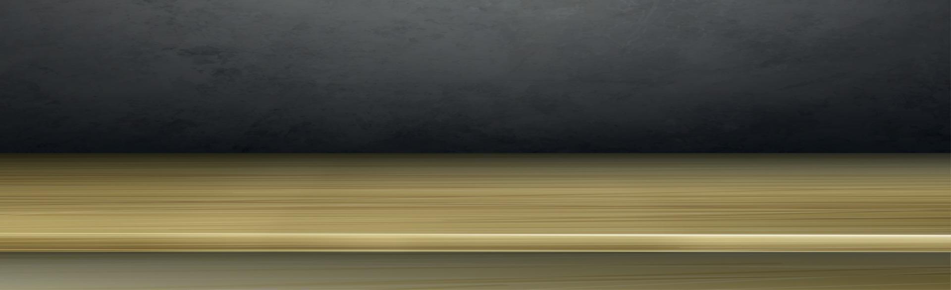 realistische gelbe Holztischplatte auf dunklem Hintergrund - Vektor