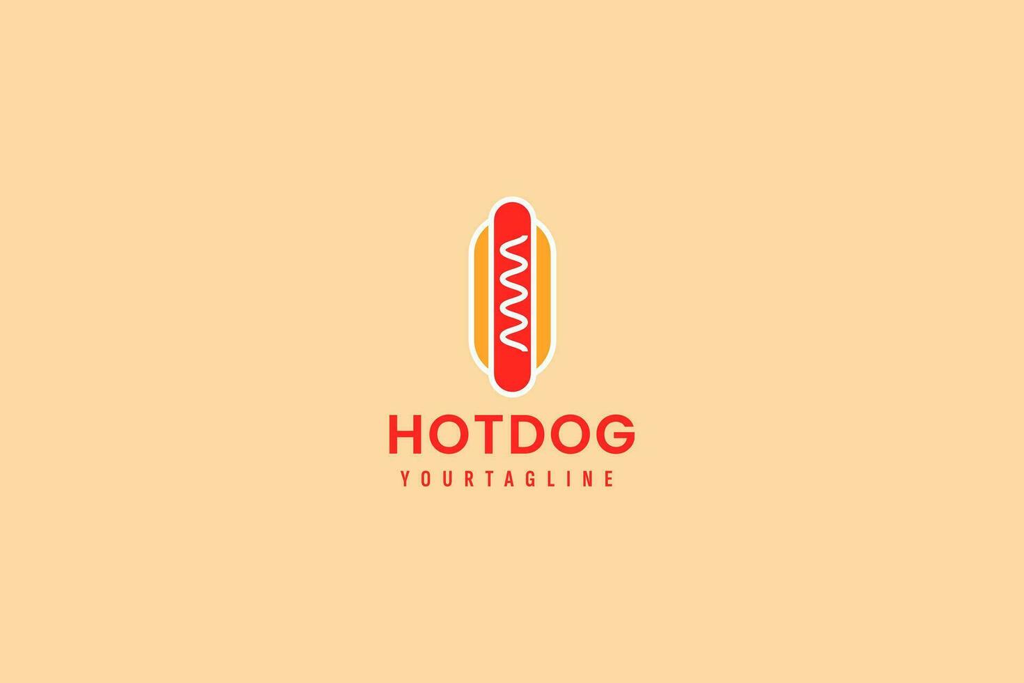 varm hund logotyp vektor ikon illustration