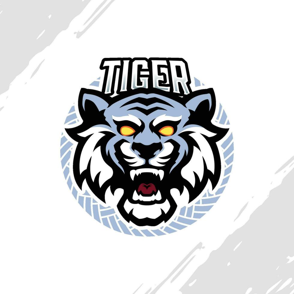 orientalisch Weiß Tiger Kopf Logo Maskottchen Digital Illustration vektor