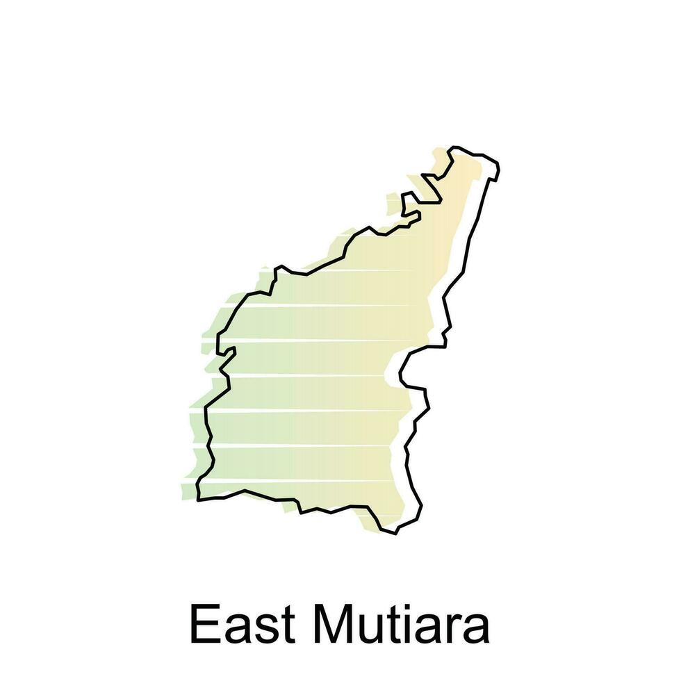 Karte Stadt von Osten mutiara Illustration Design, Welt Karte International Vektor Vorlage mit Gliederung Grafik skizzieren Stil isoliert auf Weiß Hintergrund