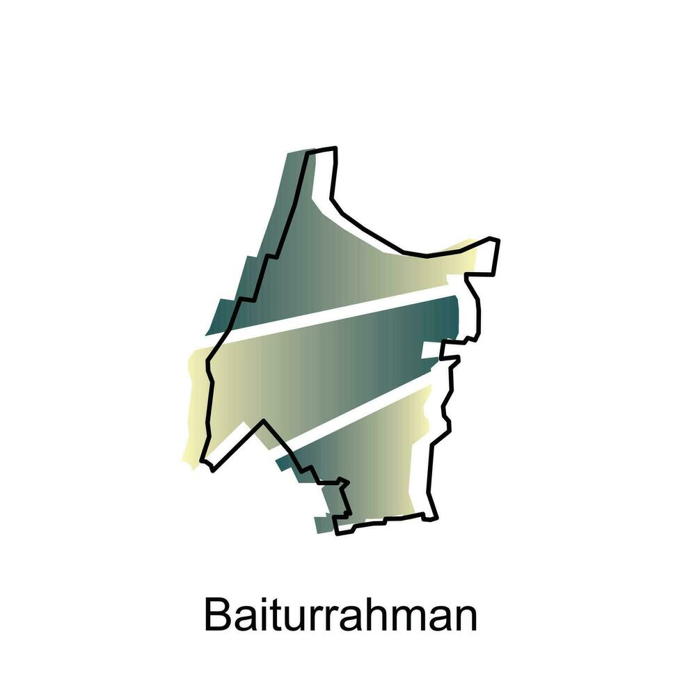 baiturrahman Karte Stadt. Vektor Karte von Provinz aceh Hauptstadt Land bunt Design, Illustration Design Vorlage auf Weiß Hintergrund