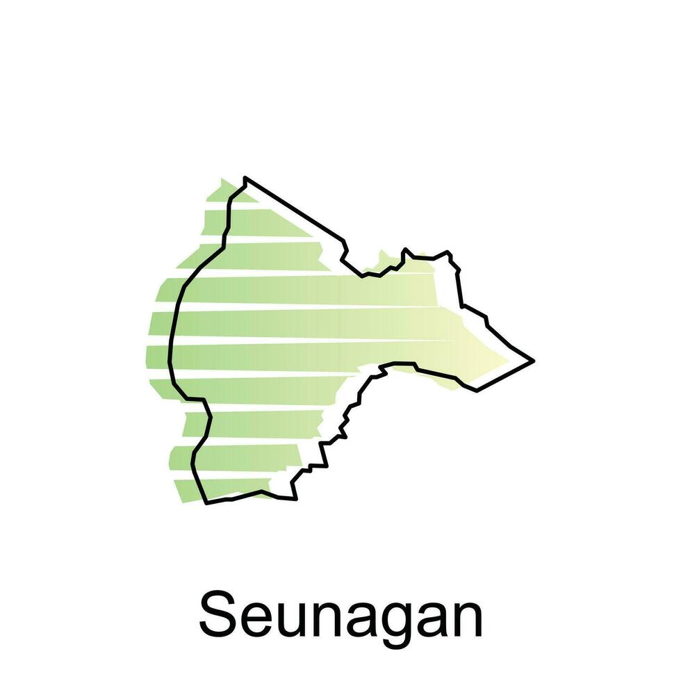 Karte Stadt von seunagan Illustration Design, Welt Karte International Vektor Vorlage mit Gliederung Grafik skizzieren Stil isoliert auf Weiß Hintergrund
