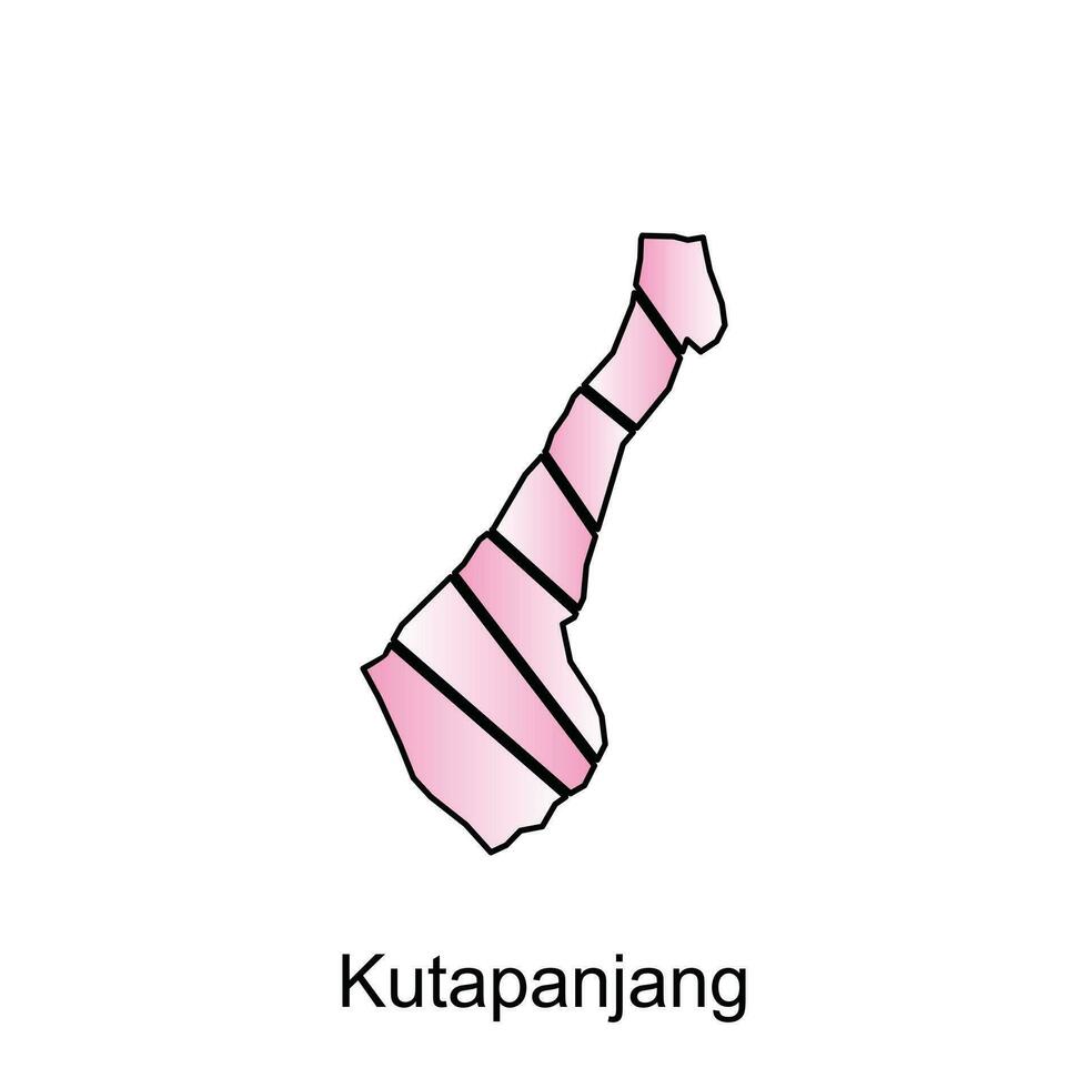 Kutapanjang Karte Stadt. Vektor Karte von Provinz aceh Hauptstadt Land bunt Design, Illustration Design Vorlage auf Weiß Hintergrund