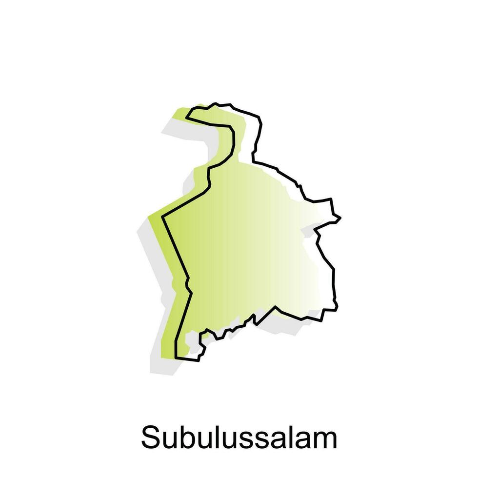 subulussalam Karte Stadt. Vektor Karte von Provinz aceh Hauptstadt Land bunt Design, Illustration Design Vorlage auf Weiß Hintergrund