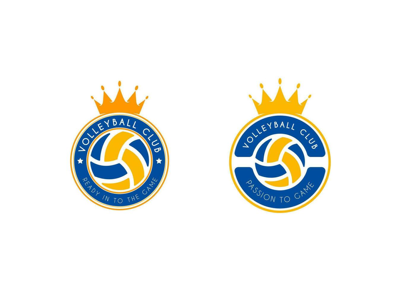 Volleyball Verein Emblem. Ball Abzeichen Logo, Volleyball Ball Mannschaft Spiel Verein Elemente, Vektor Logo Illustration passen zu Meisterschaft oder Mannschaft