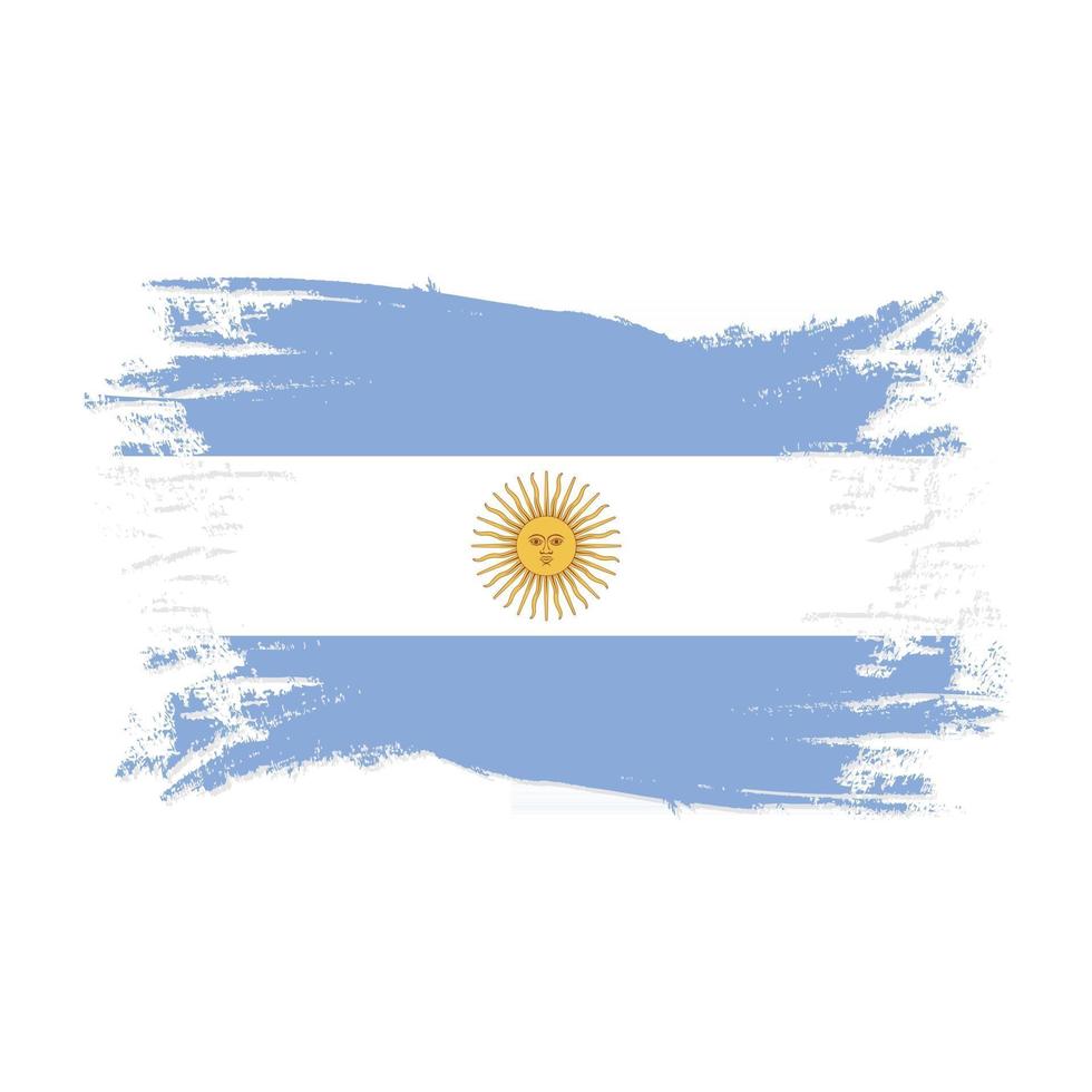 argentina flagga med akvarellborste vektor