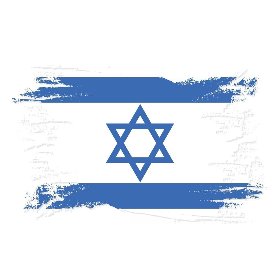 israel flagga med akvarellborste vektor