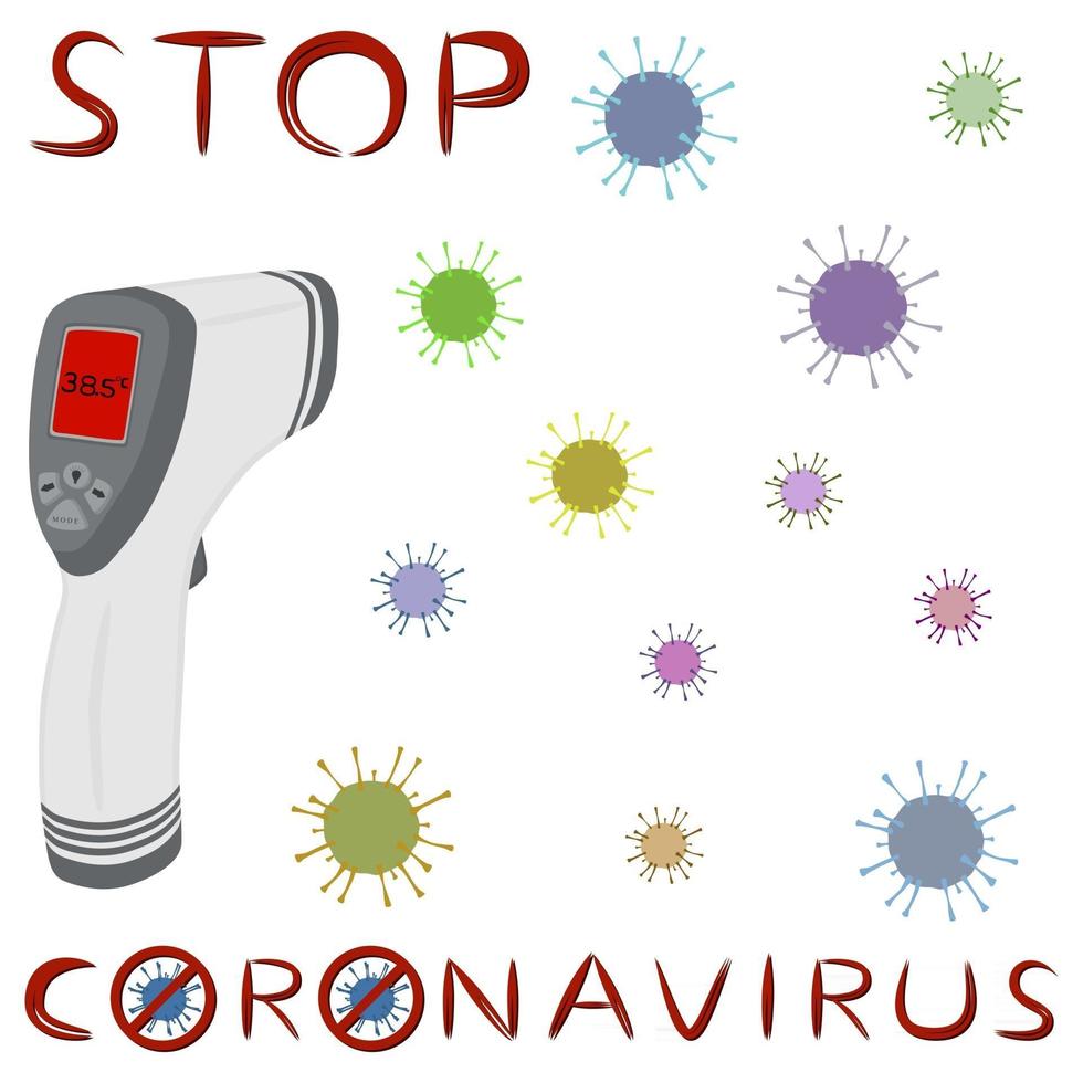 digital termometer för förebyggande av coronavirus från covid vektor