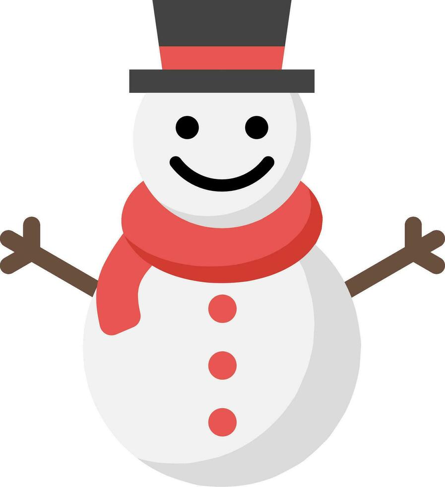 Schneemann Symbol Vektor zum Winter Fall. Schneemann mit Hut und Schal im kalt Jahreszeit. Schneemann Design wie ein Symbol, Symbol, Winter oder Weihnachten Dekoration