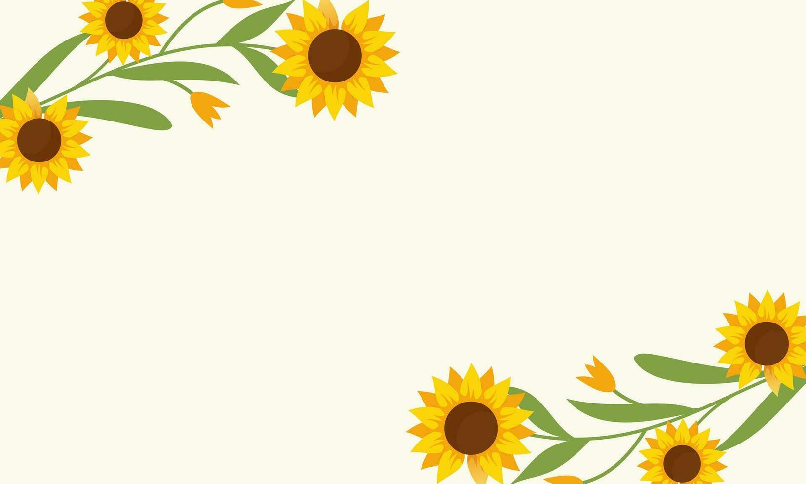 Aquarell Sonnenblume Rand Hintergrund Vektor