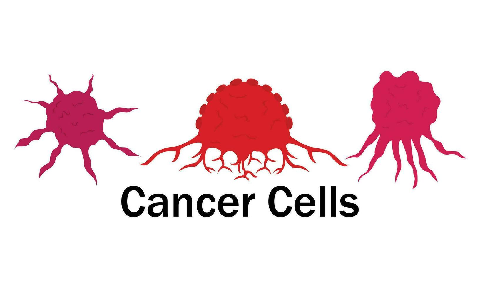 vanligt cell och cancer cell vektor design, vektor illustration design