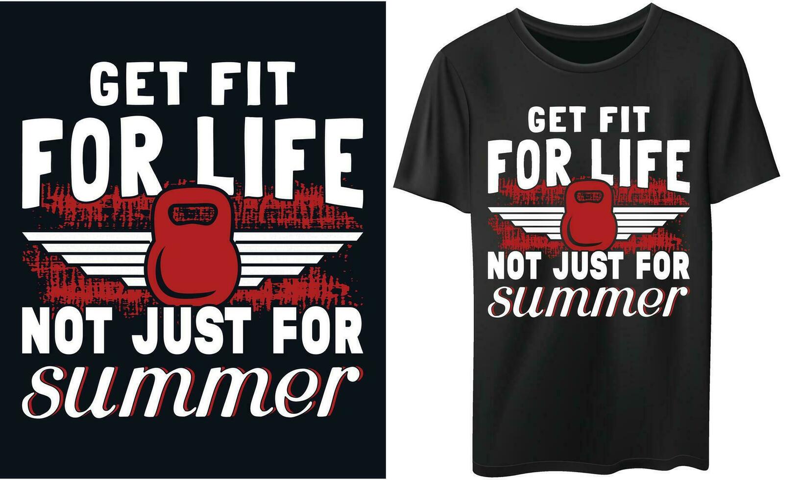 erhalten passen zum Leben nicht gerade zum Sommer- Fitnessstudio Fitness T-Shirts Design vektor