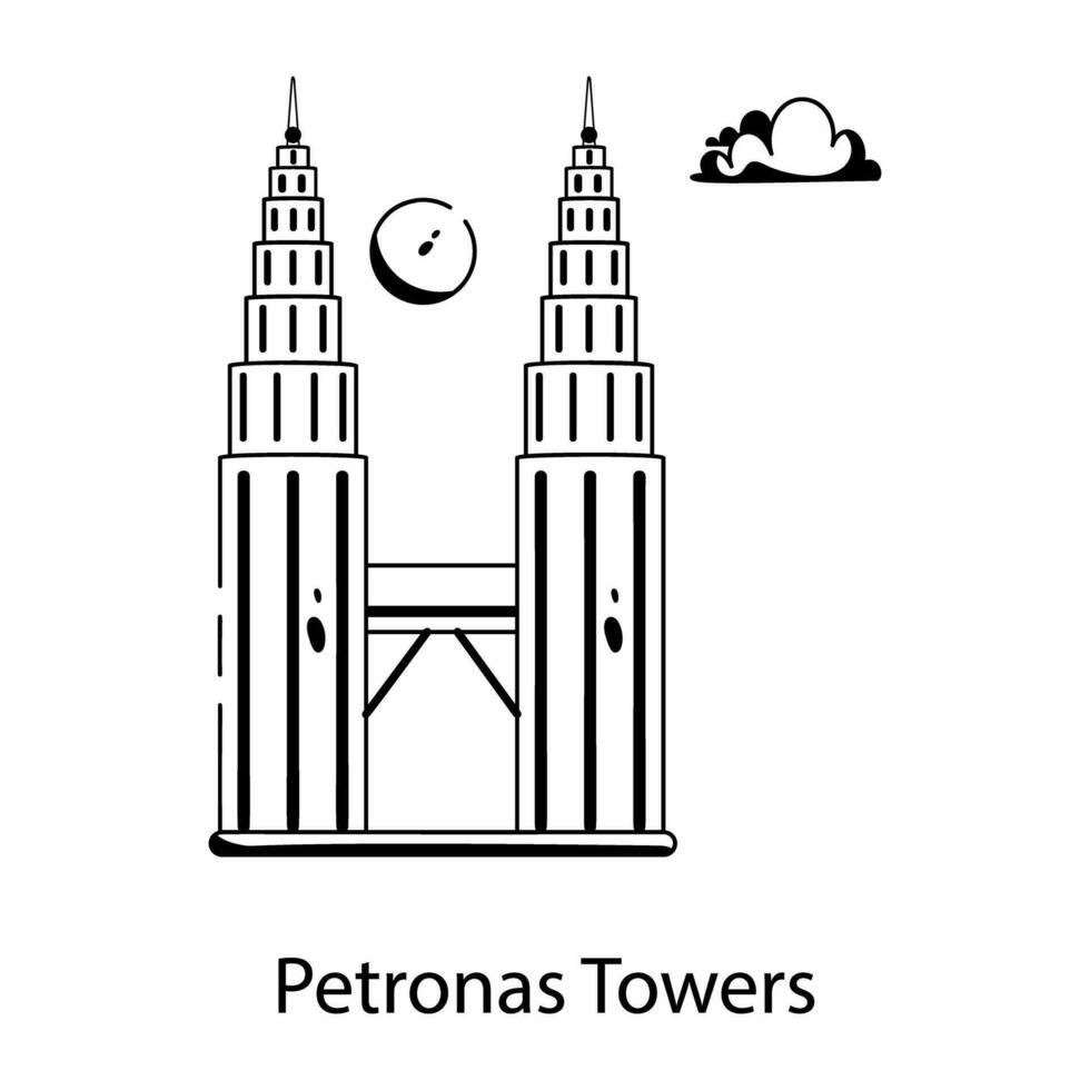 trendig petronas torn vektor