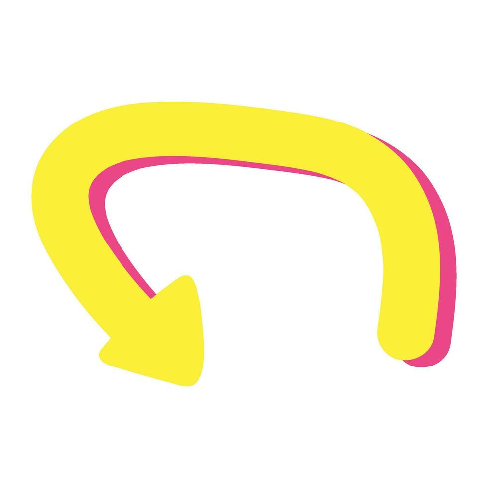 Gekritzel Spiral- Pfeile Symbol. Design schrullig Twist Zickzack- Linie, Frühling Spule, Kurve Welle. Vektor Illustration