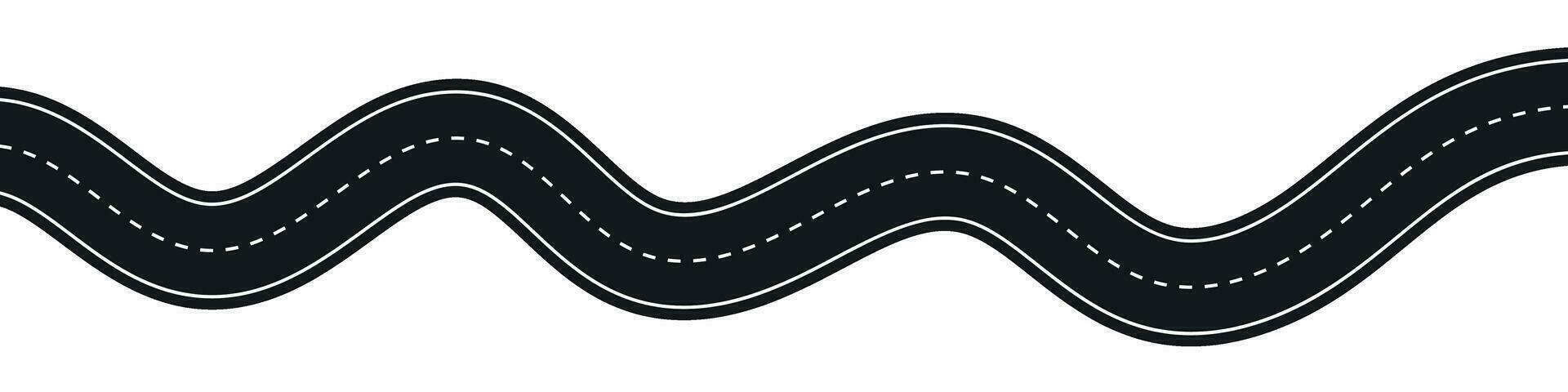 lindning motorväg väg från topp se. platt vektor illustration isolerat på vit bakgrund.