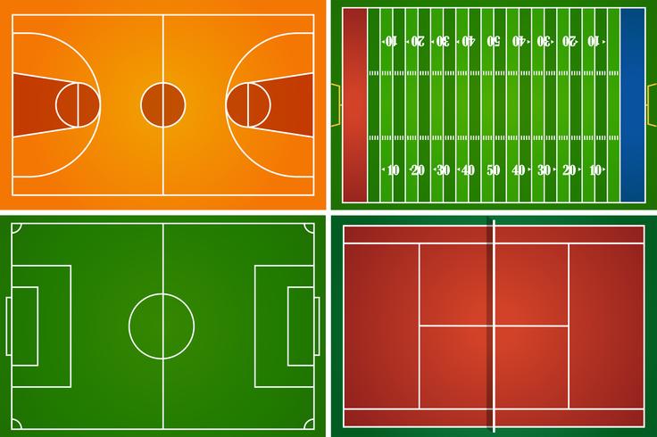 Sportfält och domstolar vektor