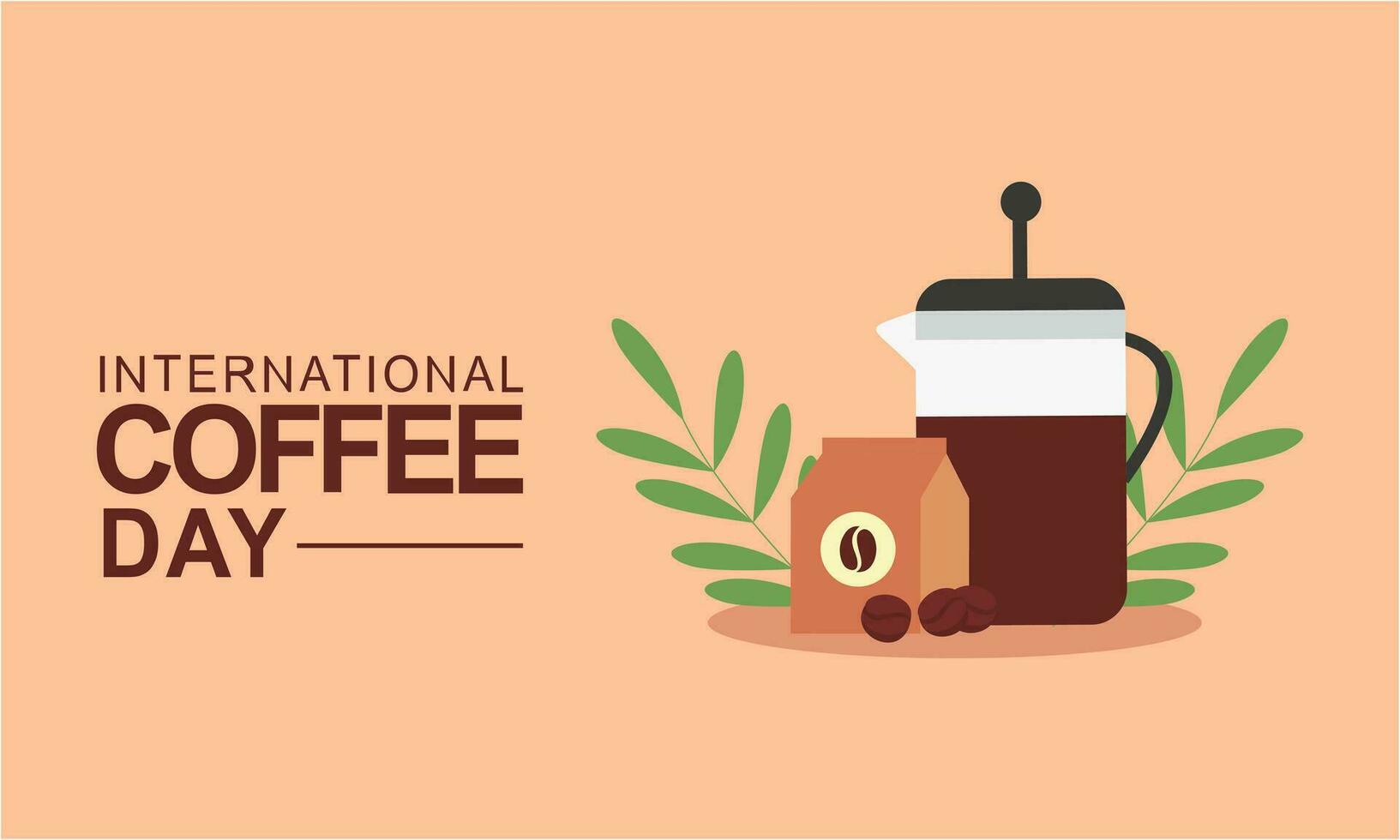 internationaler tag der kaffeeillustration hand gezeichneter vektor