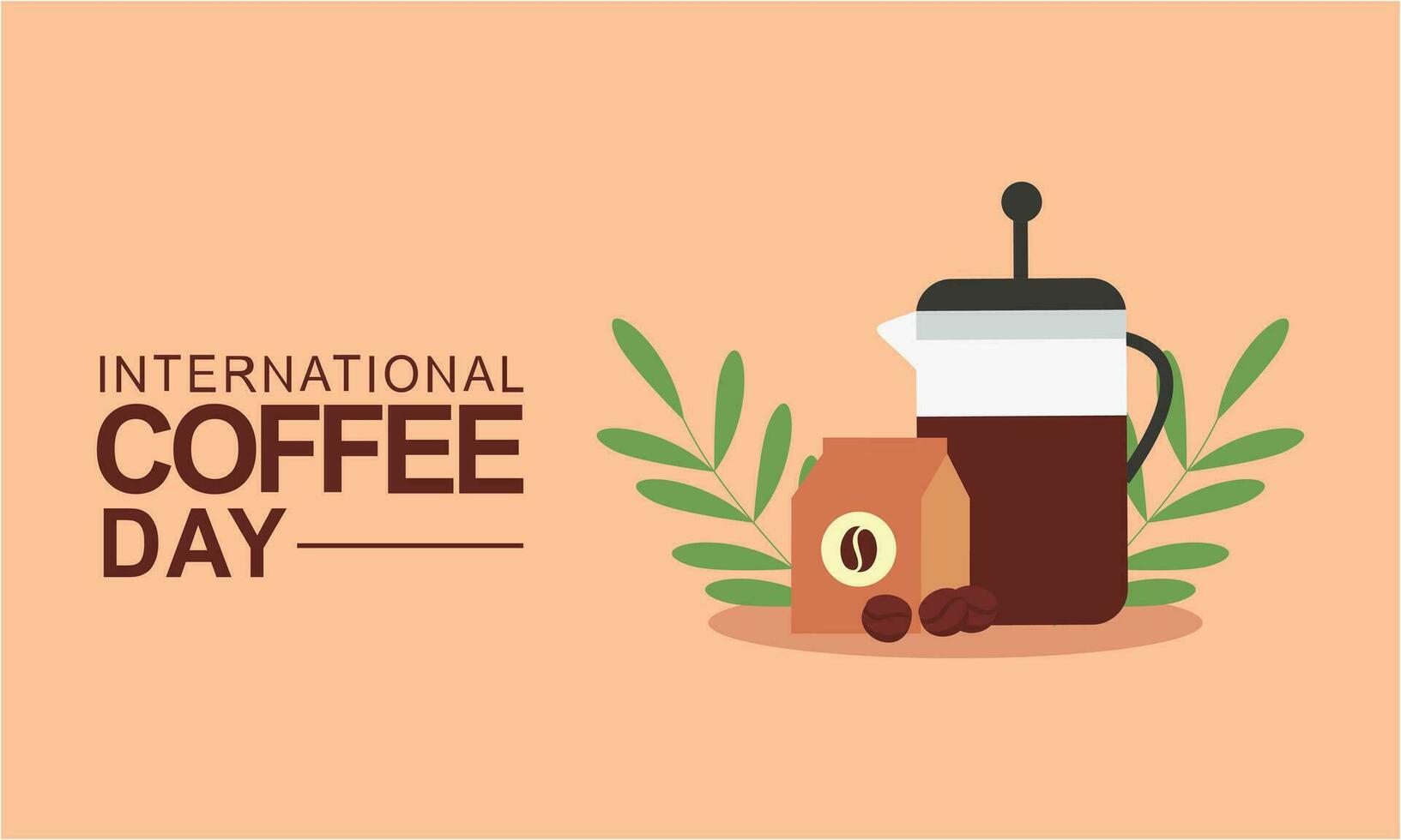internationell dag av kaffe illustration hand dragen vektor