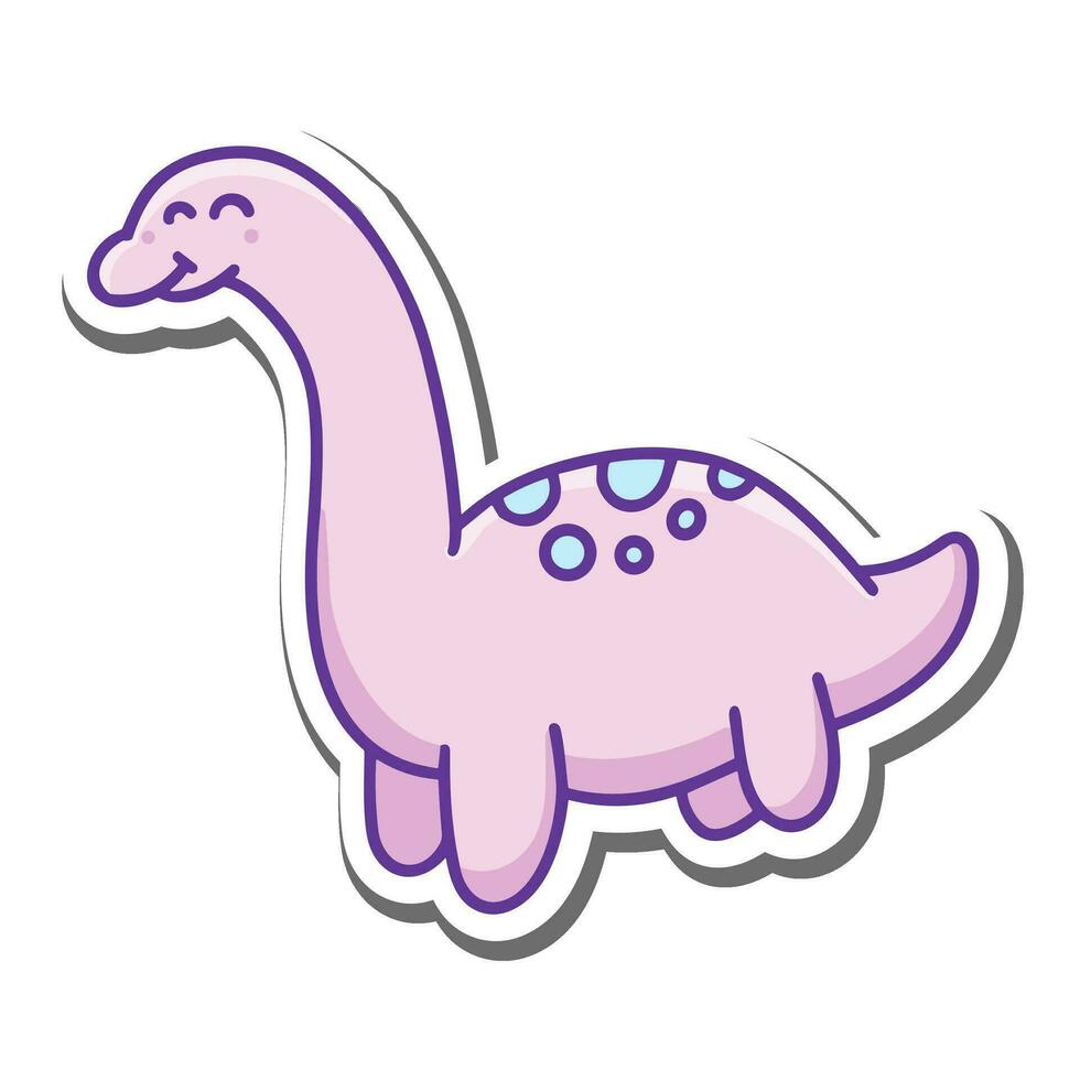 süß Dinosaurier Aufkleber Illustration vektor