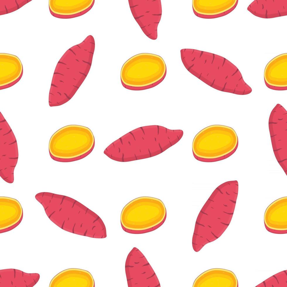 Illustration zum Thema Süßkartoffel mit hellem Muster vektor