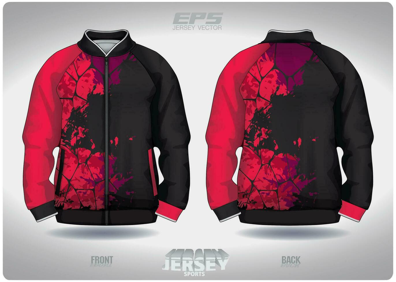 eps Jersey Sport Hemd Vektor.Abend Schatten Rosa schwarz Muster Design, Illustration, Textil- Hintergrund zum Sport lange Ärmel Sweatshirt vektor