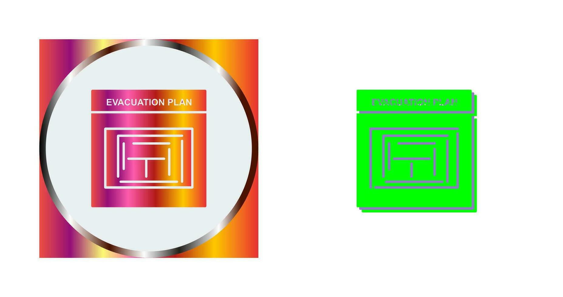 Evakuierungsplan-Vektorsymbol vektor